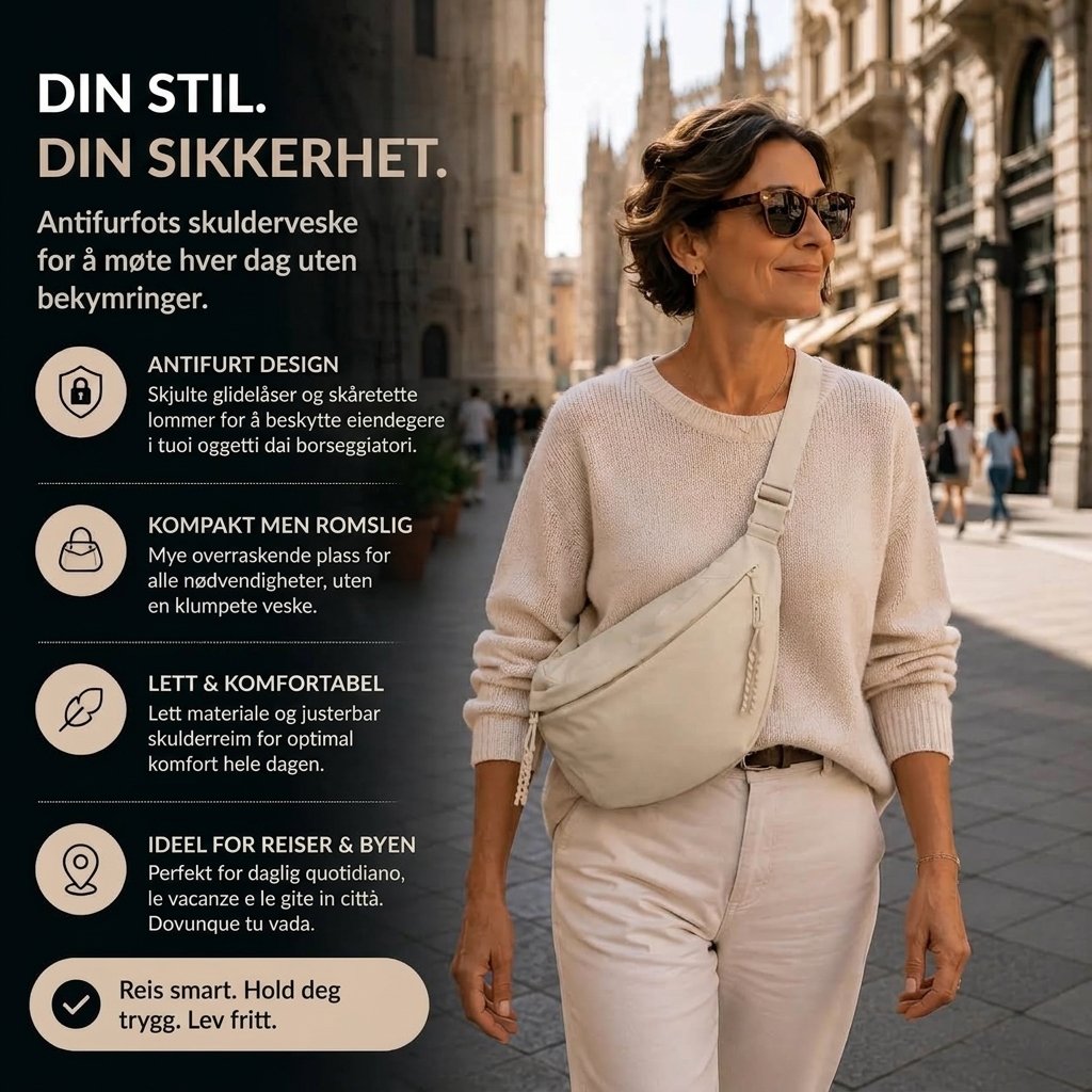 Iselin™ – Justerbar Crossbody Sling Skulderveske