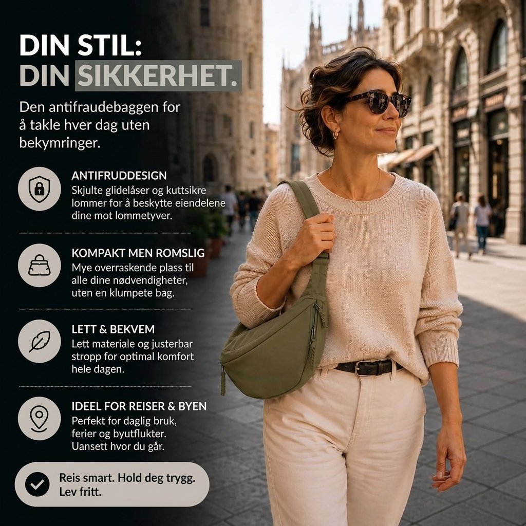 Laila™ – Justerbar Crossbody Skulderbag med Tyveribeskyttelse