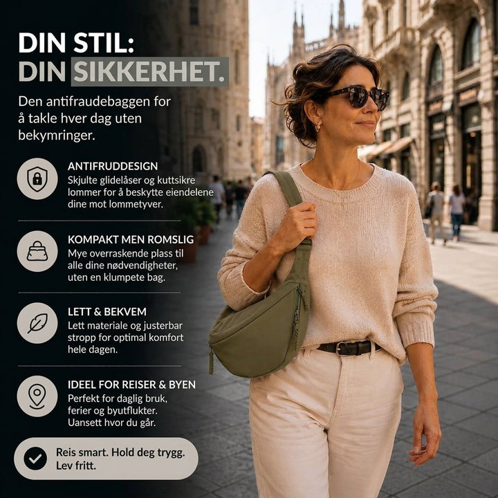 Laila™ – Justerbar Crossbody Skulderbag med Tyveribeskyttelse