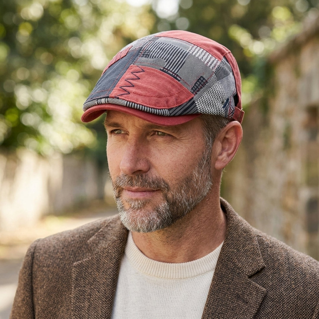 Gunnar™ – Justerbar Patchwork Flat Cap Beret