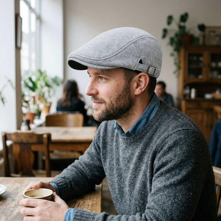 Reidar™ – Justerbar Flat Cap med Pustende Strikk