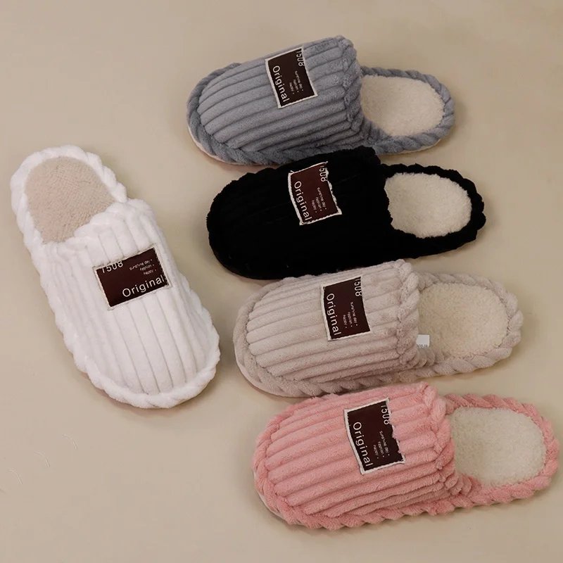 Elva™ – Ribbete Plysj Polstrede Slip-On Tøfler