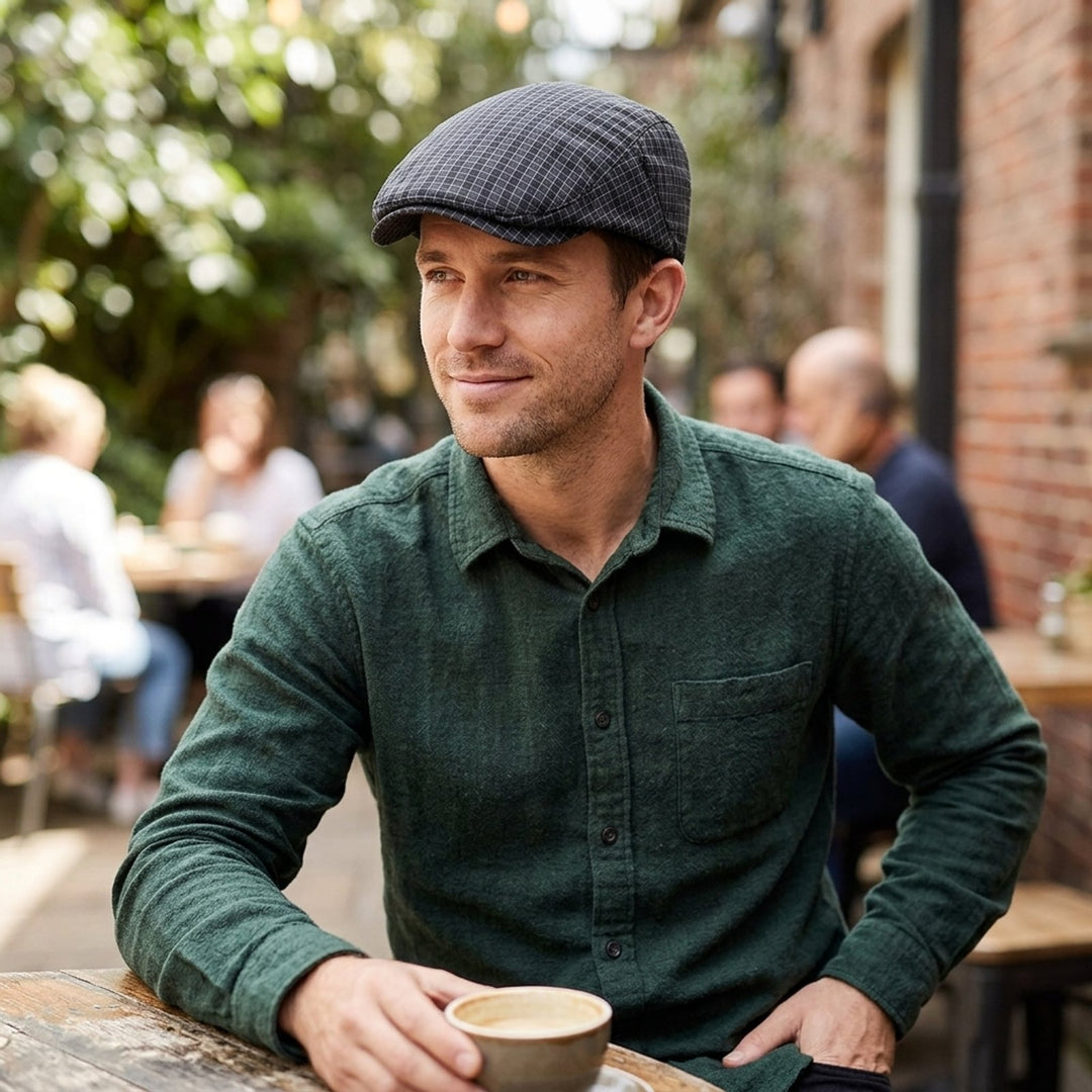 Peder™ – Lettvekts Flat Cap med Rutenettmønster