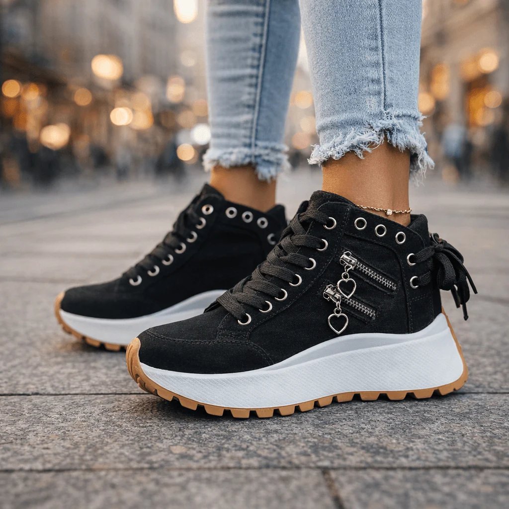 Astrid™ – Chunky Plattform Hjerte Glidelåssneakers