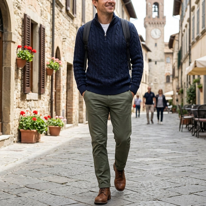 Leon™ – Kabelstrikket Half Zip Genser