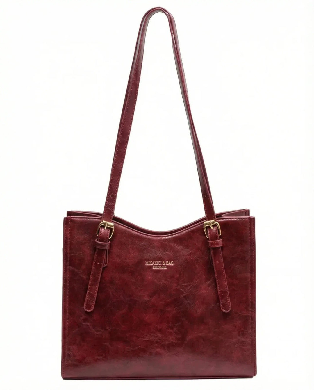 Karoline™ – Strukturert vegan skinn totebag med charm