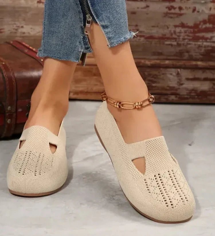 Ingvill™ – Pustende Strikkede Cutout Slip-On Sko