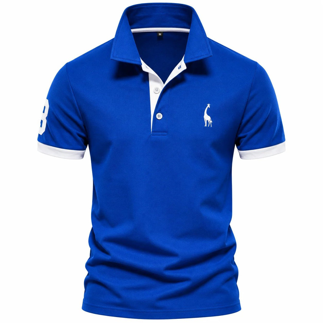 Gustav™ – Polo-skjorte med kontrastkant og broderi