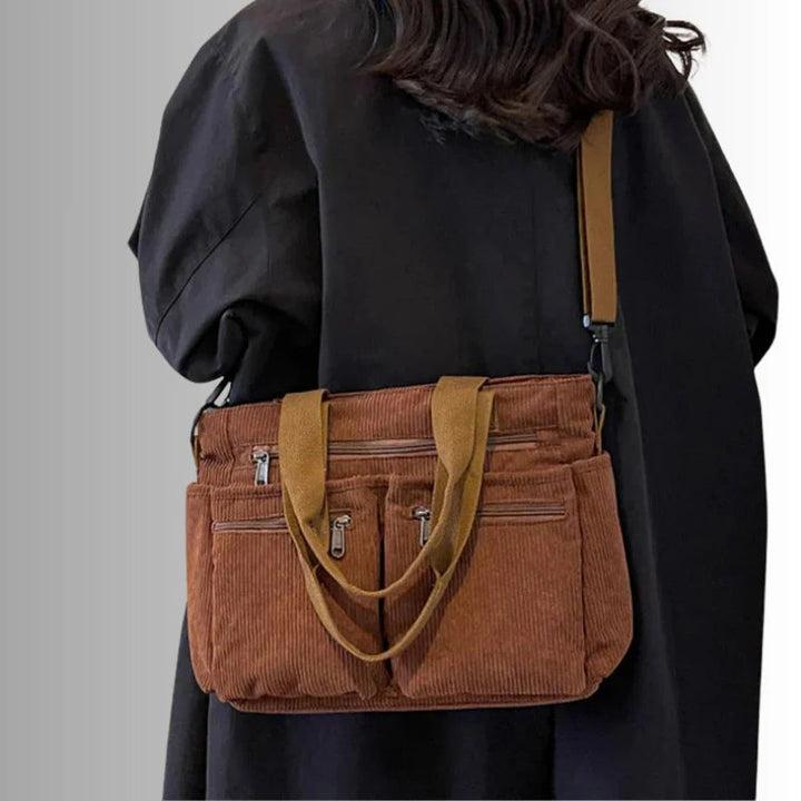Camilla™ – Ribbete Multilomme Skulderveske