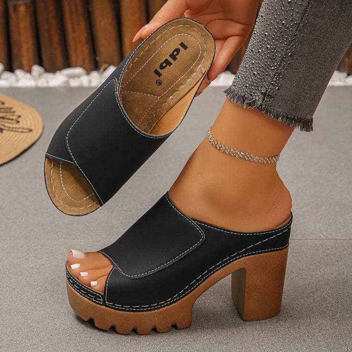 Alva™ – Ortopediske Peep Toe Platå Hæl Sandaler