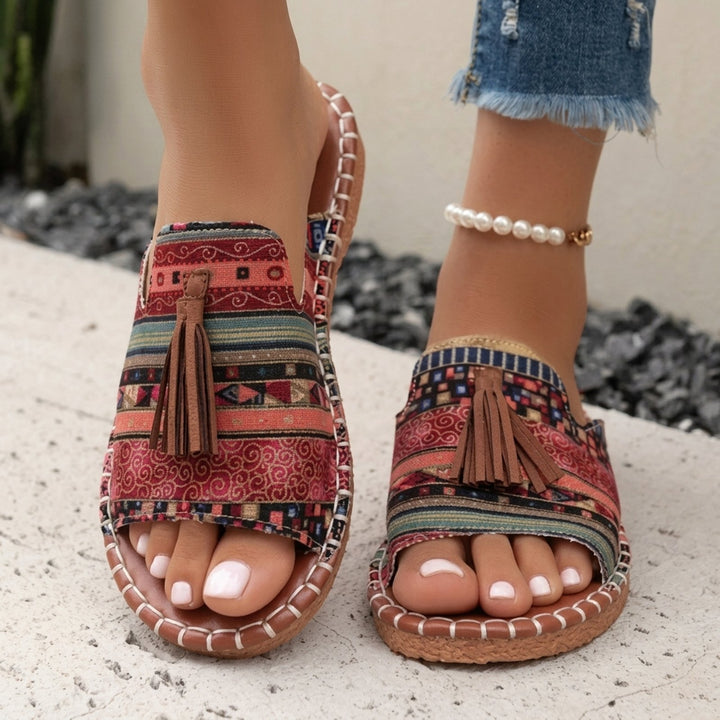 Astrid™ – Espadrillosandaler med vevde detaljer og kvaster