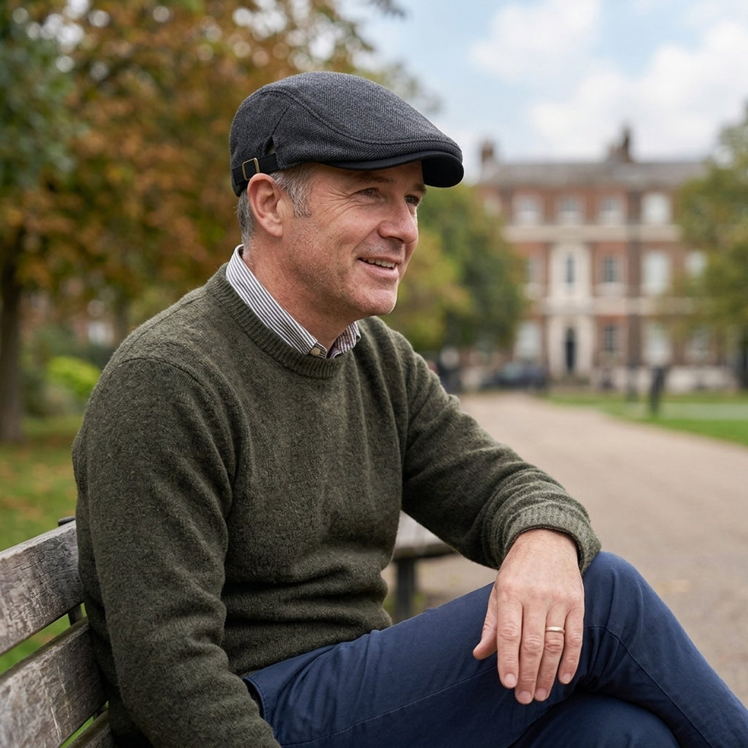 Oskar™ – Justerbar Herringbone Flat Cap