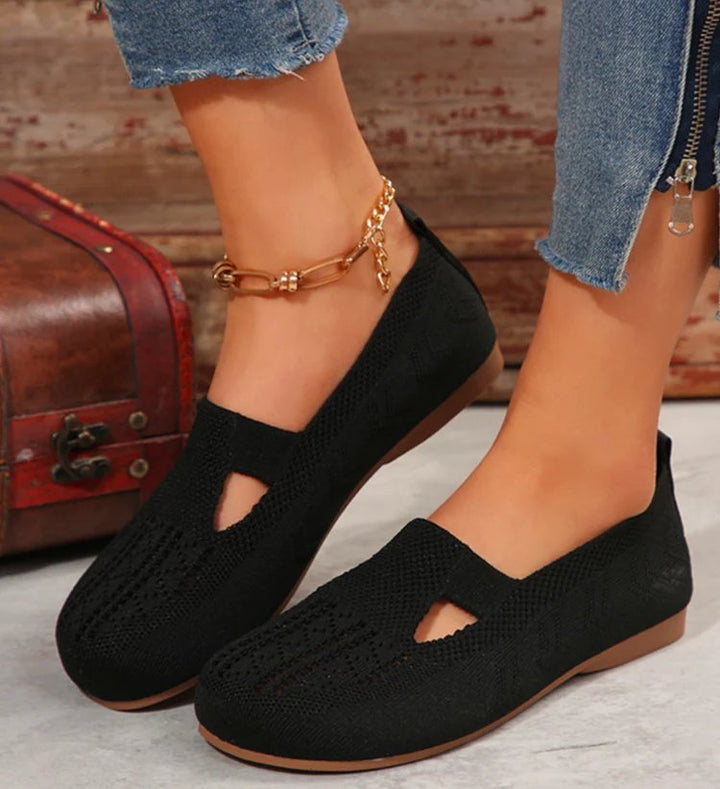 Kerstin™ – Pustende Mesh Cutout Slip-On Flats