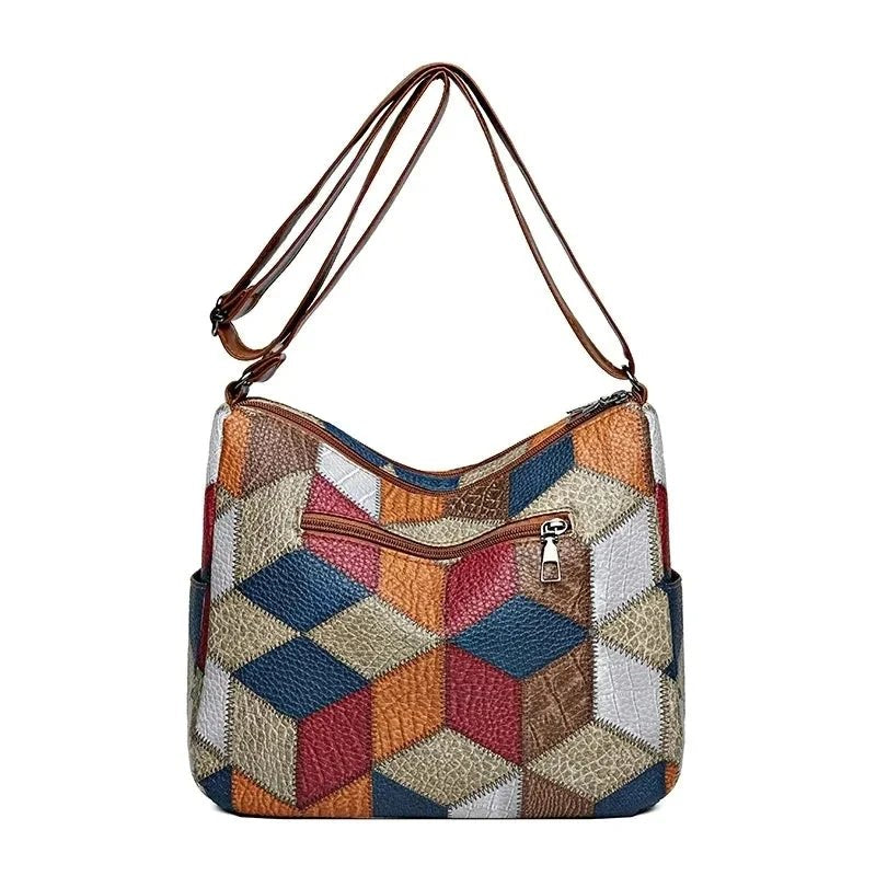 Annika™ – Geometrisk Patchwork Crossbody Skulderveske