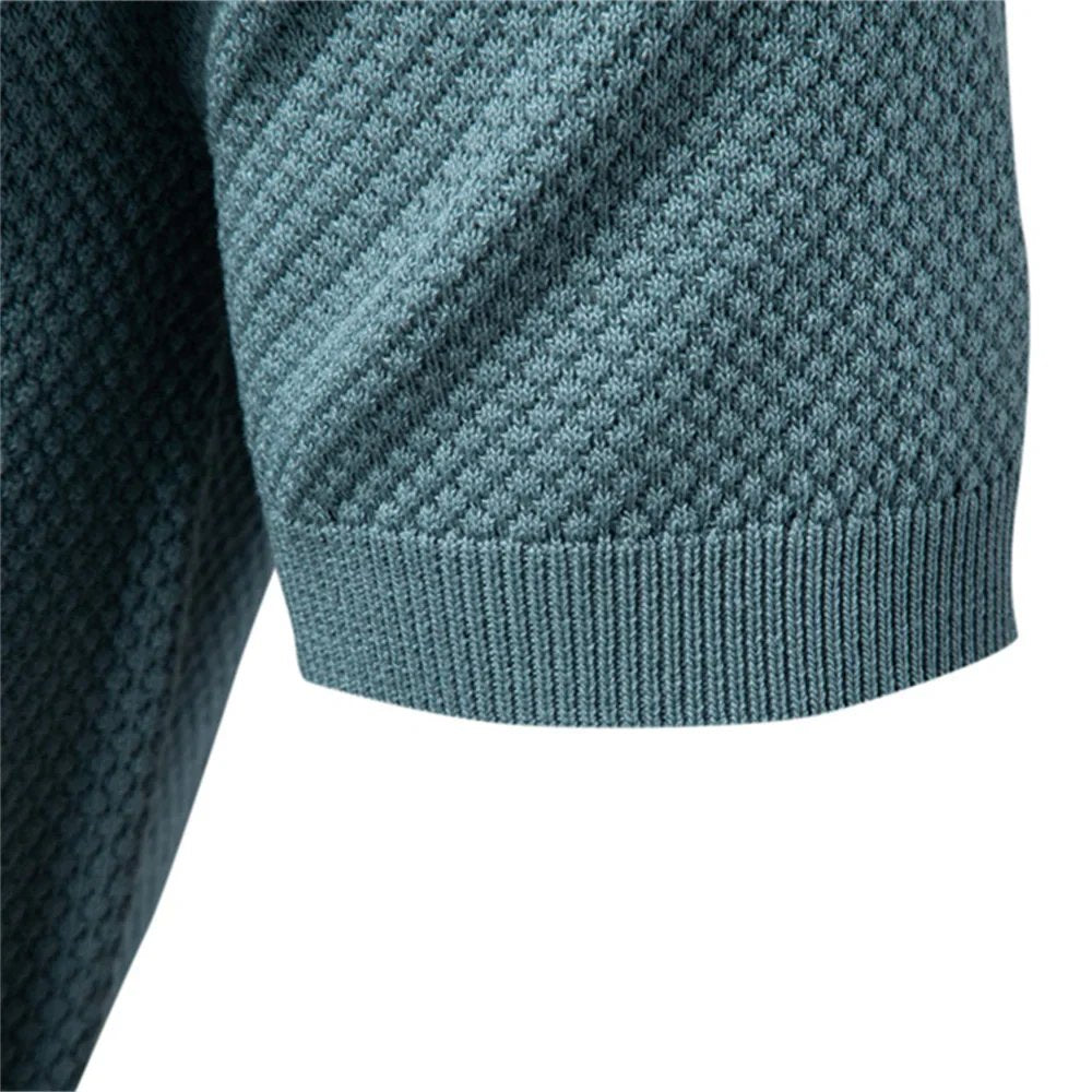 Hugo™ – | Strukturert Strikket Polo med Åpen Krage