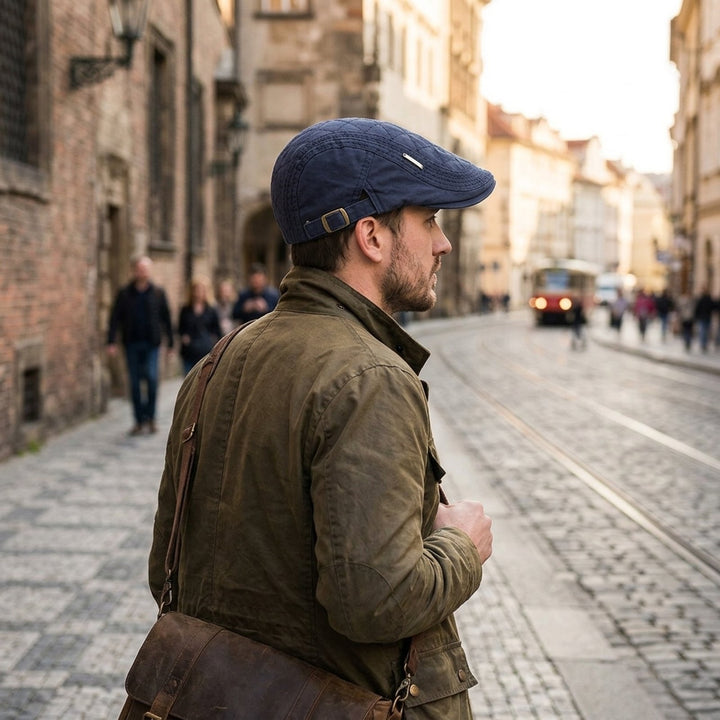 Edvin™ – Vattert Diamantstikksom Flat Caps