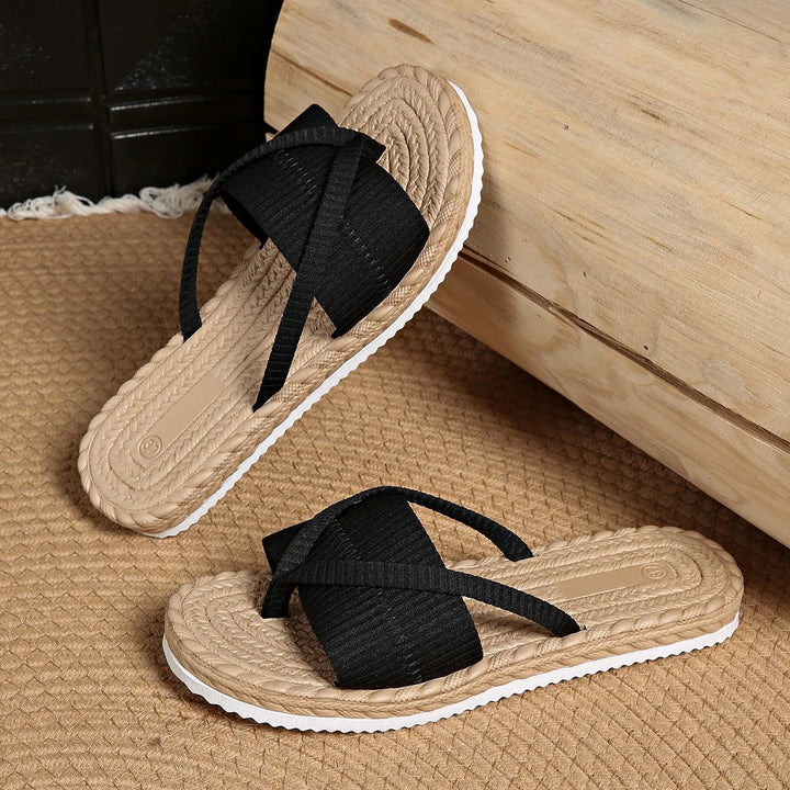 Johanne™ – Antiskli Woven Cross-Strap Sandaler