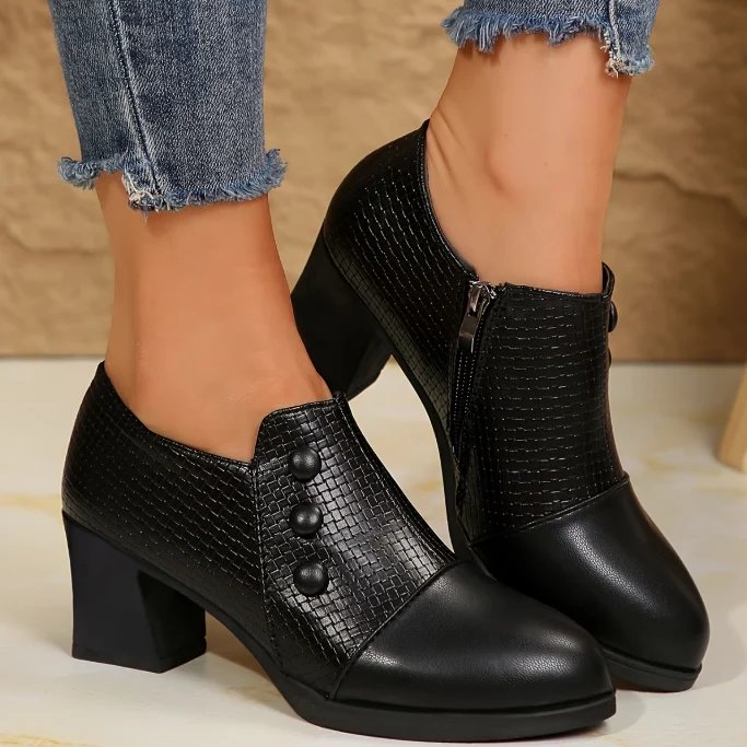 Mona™ – Ergonomiske Blokkhæl Ankelpumps