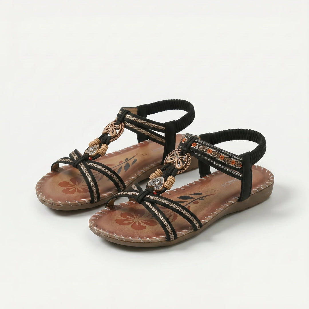 Kathrine™ – Perlebesatte Ankelrem Ortopediske Flate Sandaler