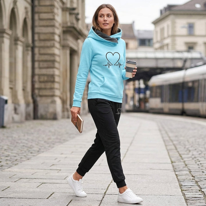 HeartBeat™ – Hettegenser med hjerteprint og loungewear-sett
