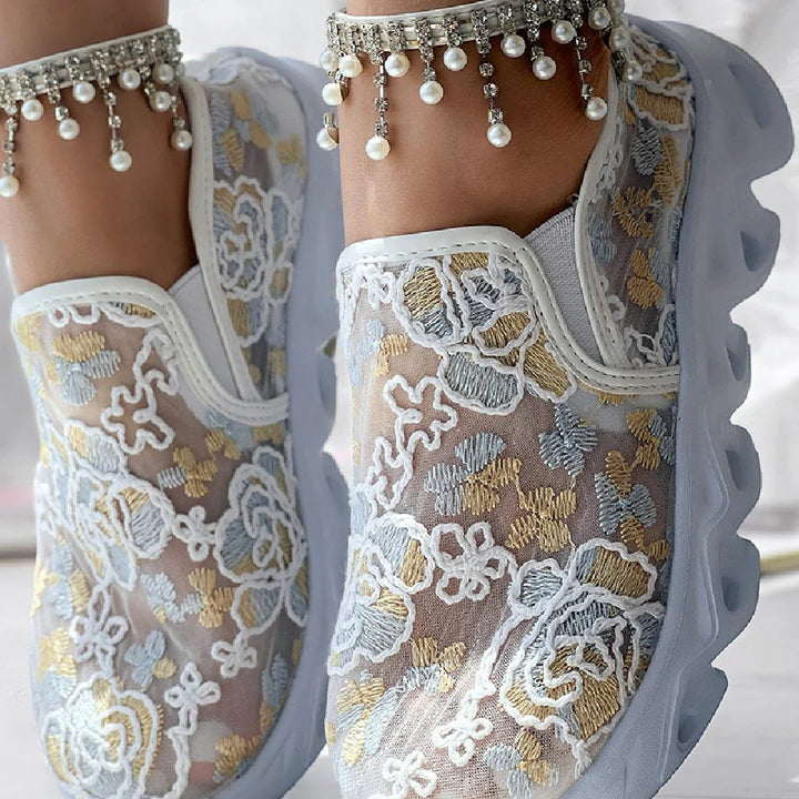 Gina™ – Plattformsneakers med paljettbelagte mesh-detaljer