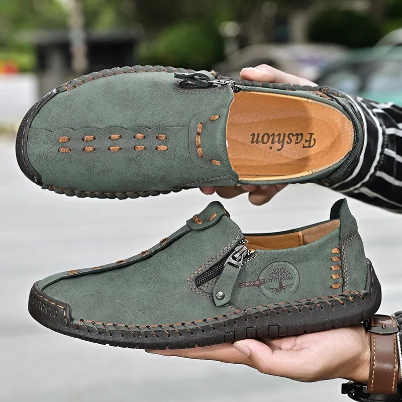 Tor™ – Håndsydd Slip-On Loafers med Sidelukking