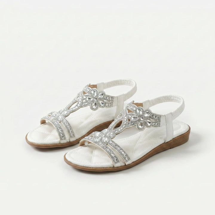 Synne™ – Rhinestone dekorert ortopedisk flate sandaler